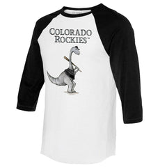 Colorado Rockies Tiny Turnip Women's Bronto 3/4-Sleeve Raglan T-Shirt White/Black