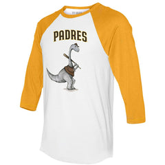 San Diego Padres Tiny Turnip Women's Bronto 3/4-Sleeve Raglan T-Shirt White/Gold