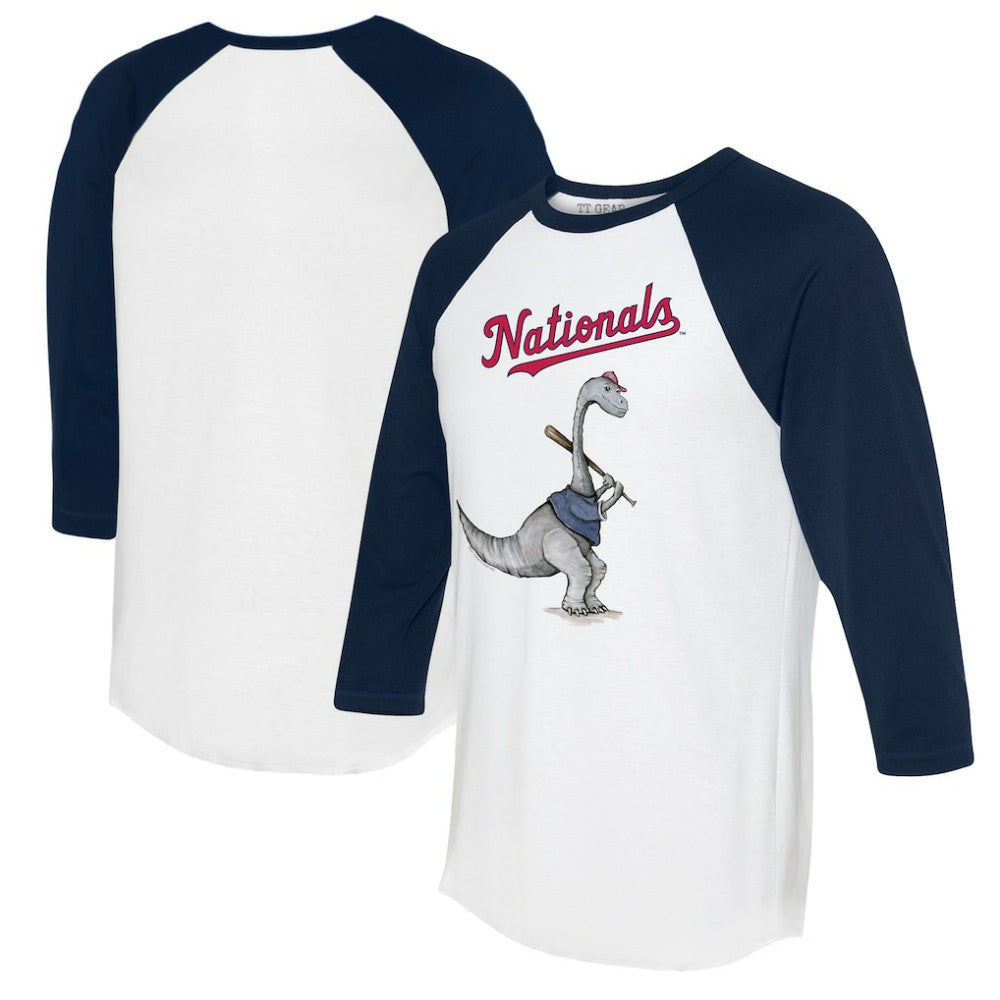 Washington Nationals Tiny Turnip Women's Bronto 3/4-Sleeve Raglan T-Shirt White/Navy