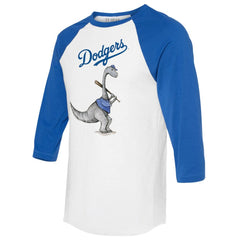 Los Angeles Dodgers Tiny Turnip Women's Bronto 3/4-Sleeve Raglan T-Shirt White/Royal