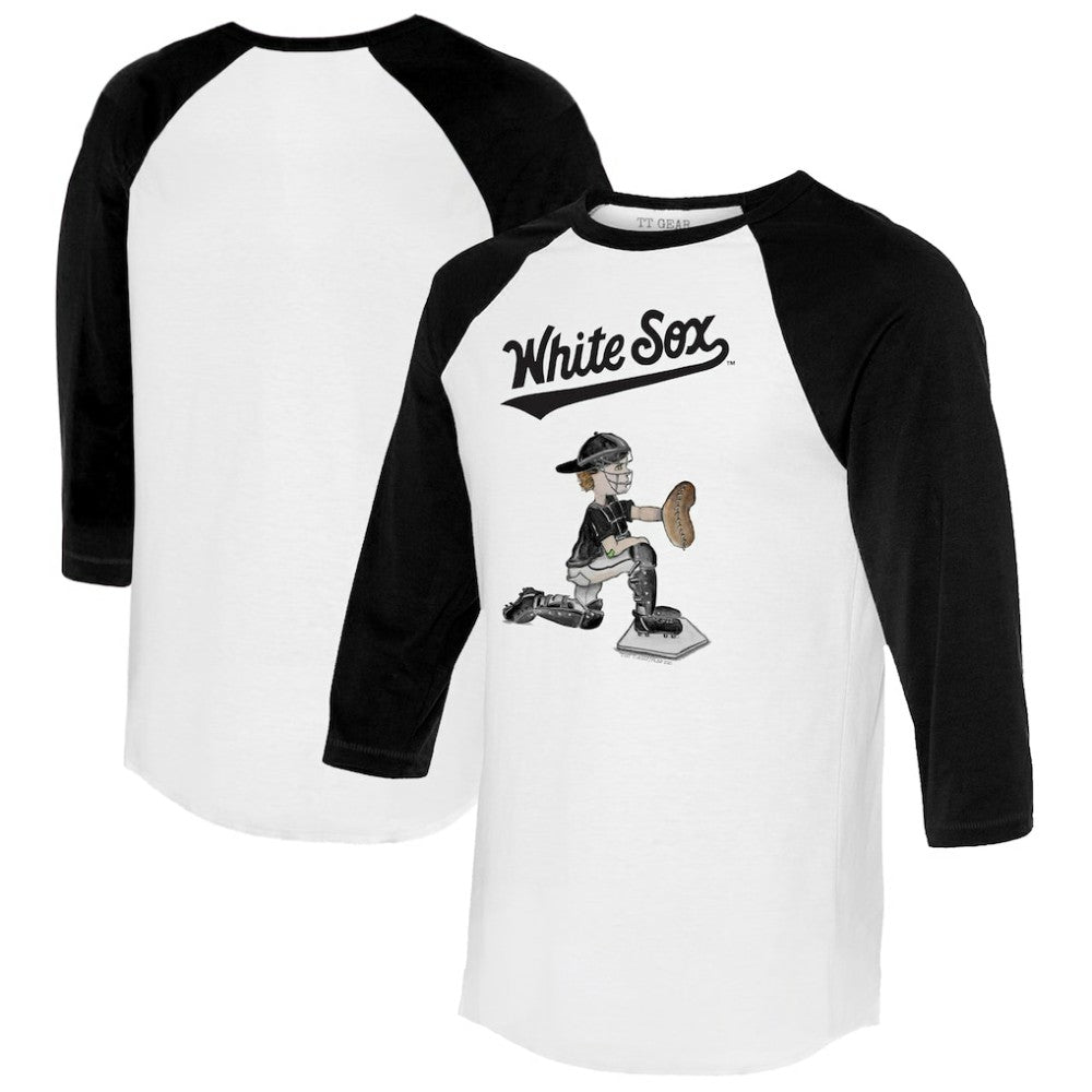 Chicago White Sox Tiny Turnip Women's Caleb 3/4-Sleeve Raglan T-Shirt White/Black