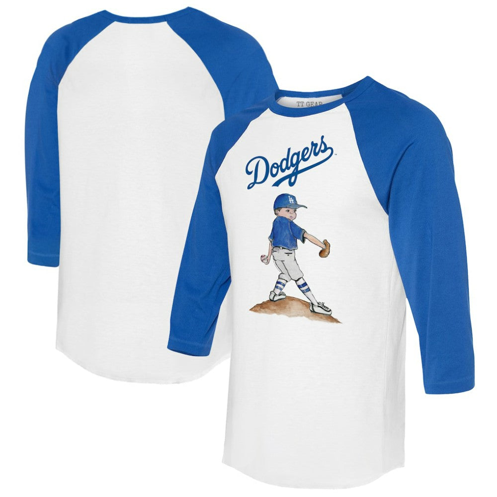 Los Angeles Dodgers Tiny Turnip Women's Clemente 3/4-Sleeve Raglan T-Shirt White/Royal
