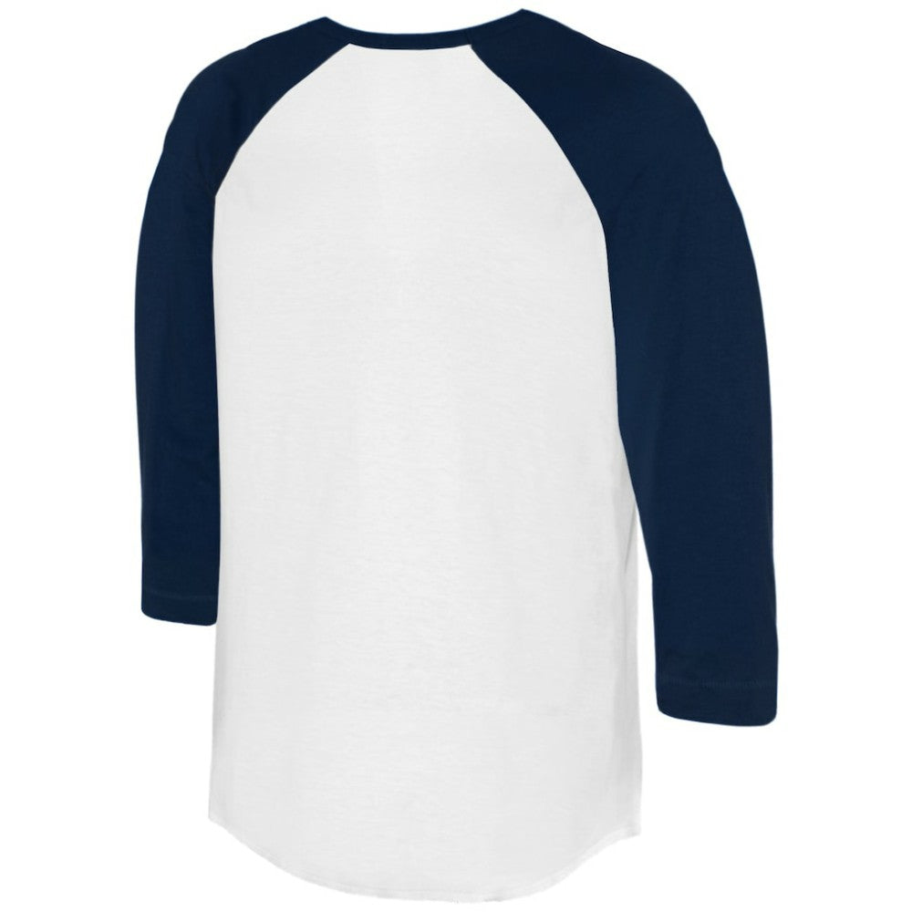 Detroit Tigers Tiny Turnip Women's Heart Bat 3/4-Sleeve Raglan T-Shirt White/Navy
