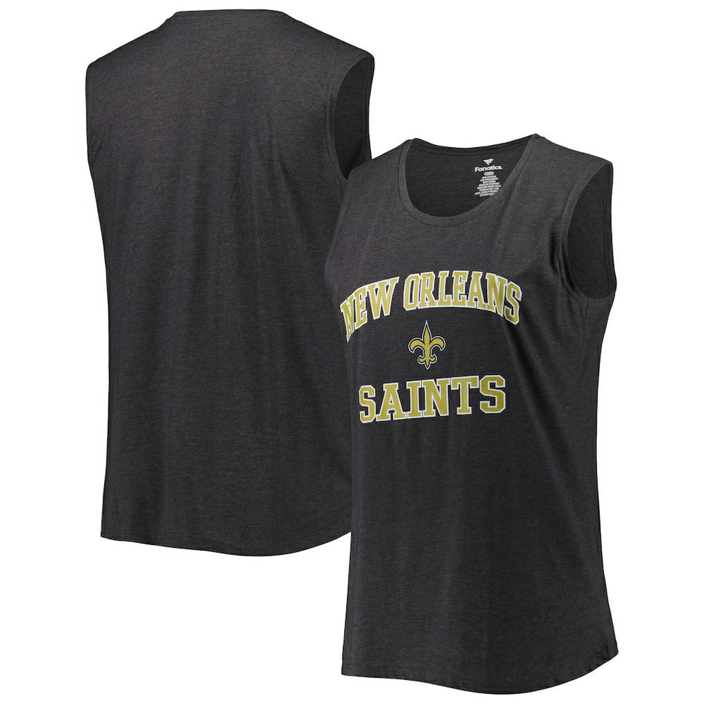New Orleans Saints Women's Plus Size Tank Top - Heather Charcoal outlet