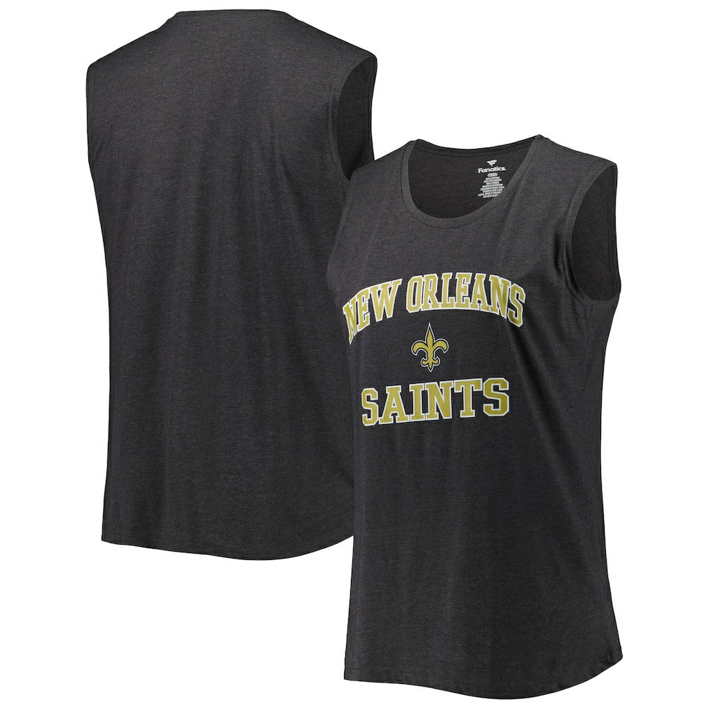 New Orleans Saints Women's Plus Size Tank Top - Heather Charcoal outlet