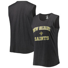 New Orleans Saints Women's Plus Size Tank Top - Heather Charcoal outlet