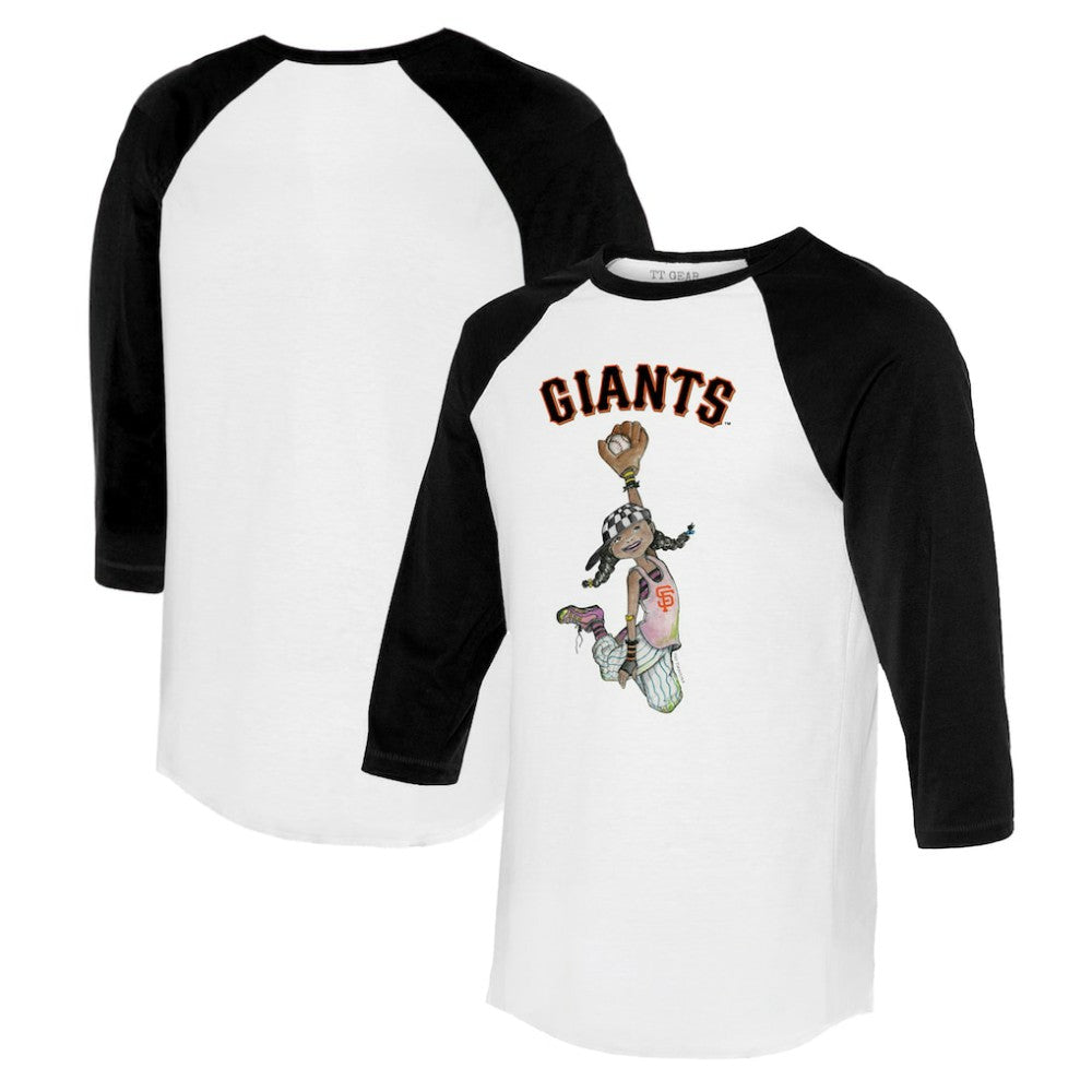 San Francisco Giants Tiny Turnip Women's Jada 3/4-Sleeve Raglan T-Shirt White/Black