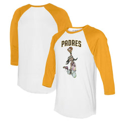 San Diego Padres Tiny Turnip Women's Jada 3/4-Sleeve Raglan T-Shirt White/Gold
