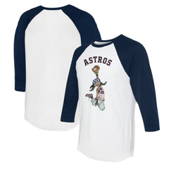 Houston Astros Tiny Turnip Women's Jada 3/4-Sleeve Raglan T-Shirt White/Navy