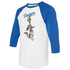 Los Angeles Dodgers Tiny Turnip Women's Jada 3/4-Sleeve Raglan T-Shirt White/Royal