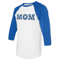 Los Angeles Dodgers Tiny Turnip Women's Logo Mom 3/4-Sleeve Raglan T-Shirt White/Royal