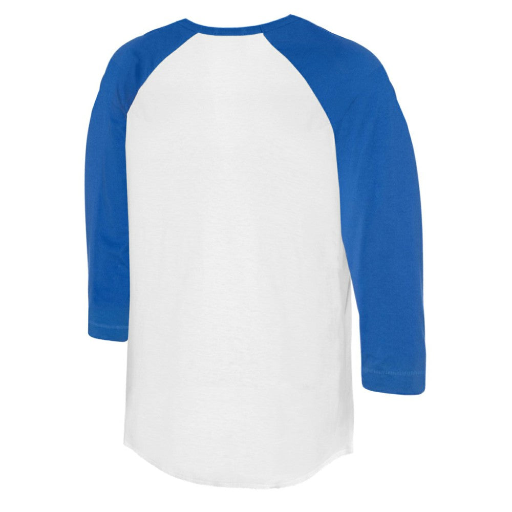 Kansas City Royals Tiny Turnip Women's Peace Love Baseball 3/4-Sleeve Raglan T-Shirt White/Royal