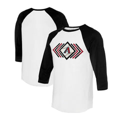 Arizona Diamondbacks Tiny Turnip Women's Prism Arrows 3/4-Sleeve Raglan T-Shirt White