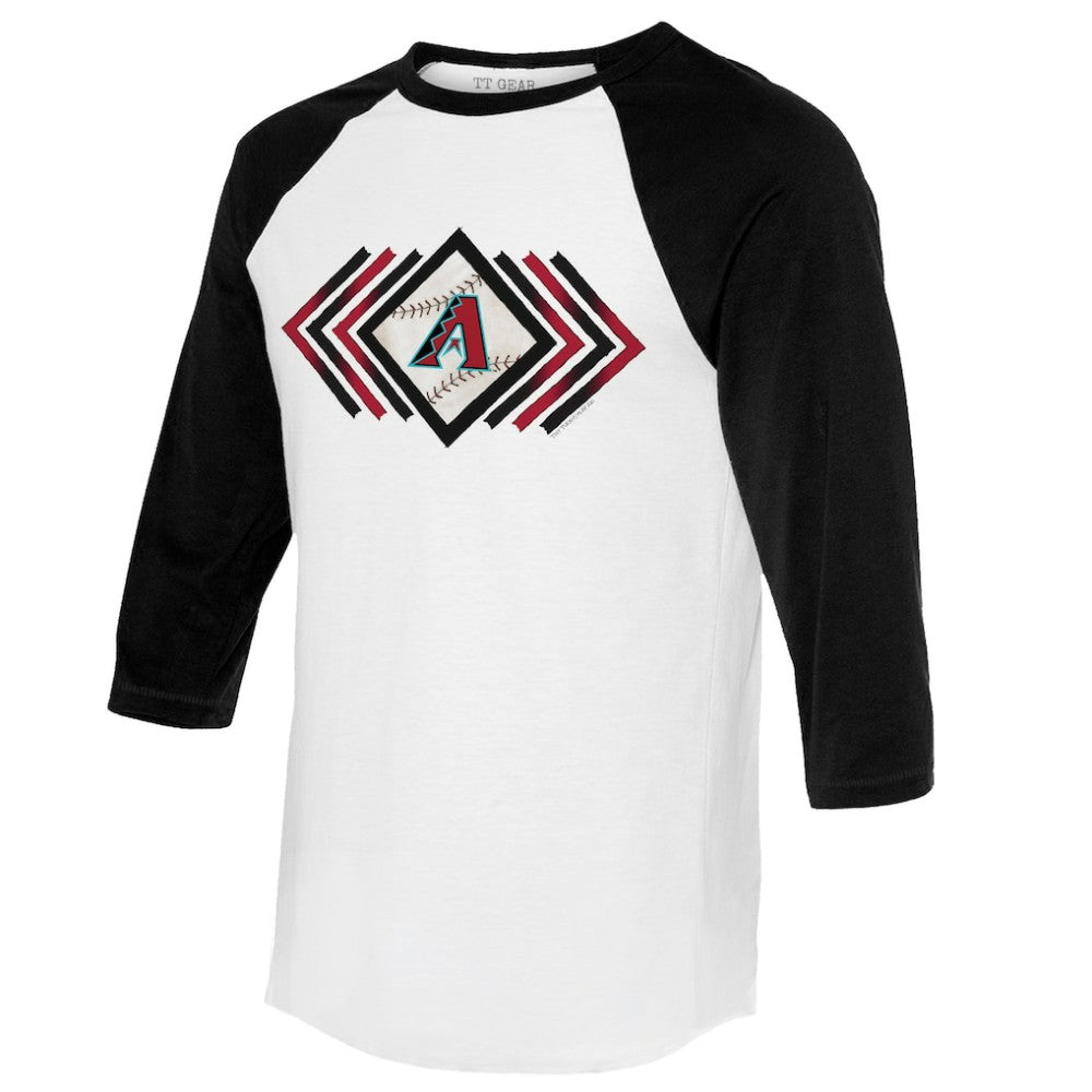 Arizona Diamondbacks Tiny Turnip Women's Prism Arrows 3/4-Sleeve Raglan T-Shirt White