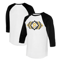 Pittsburgh Pirates Tiny Turnip Women's Prism Arrows 3/4-Sleeve Raglan T-Shirt White