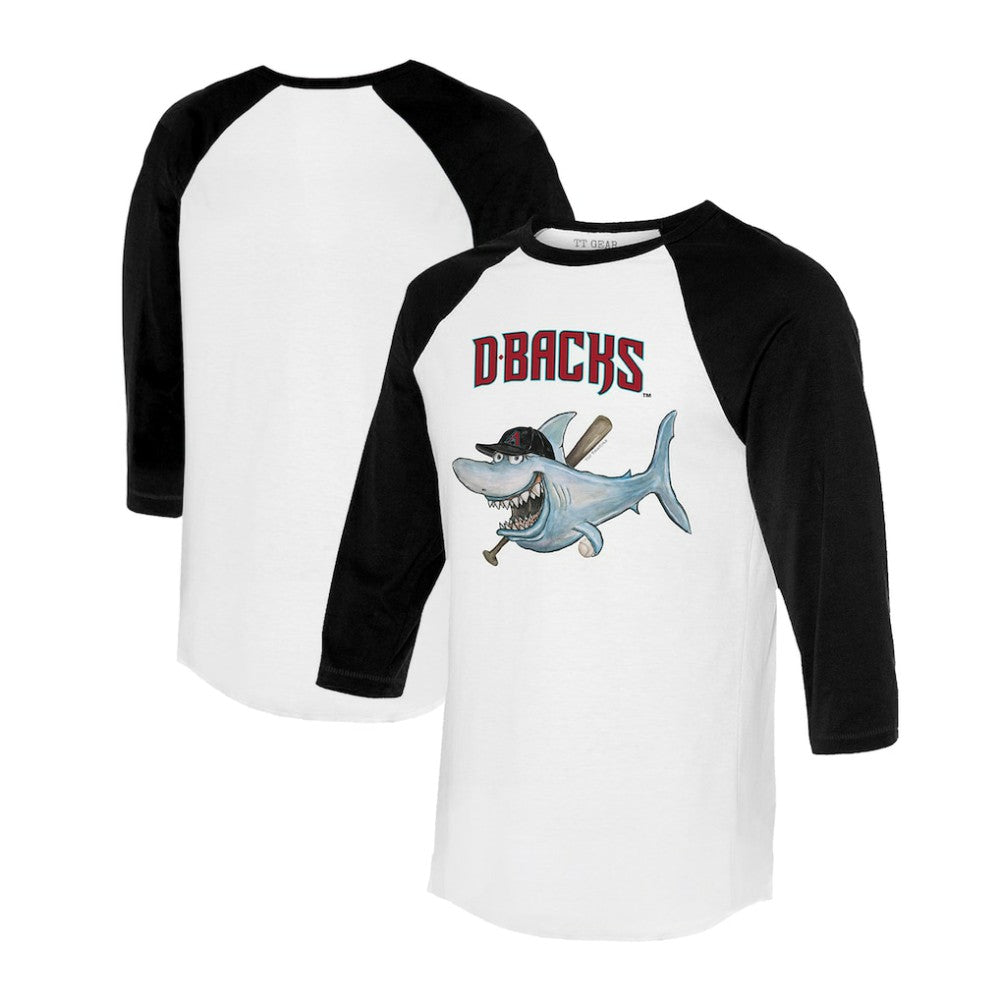 Arizona Diamondbacks Tiny Turnip Women's Shark 3/4-Sleeve Raglan T-Shirt White/Black