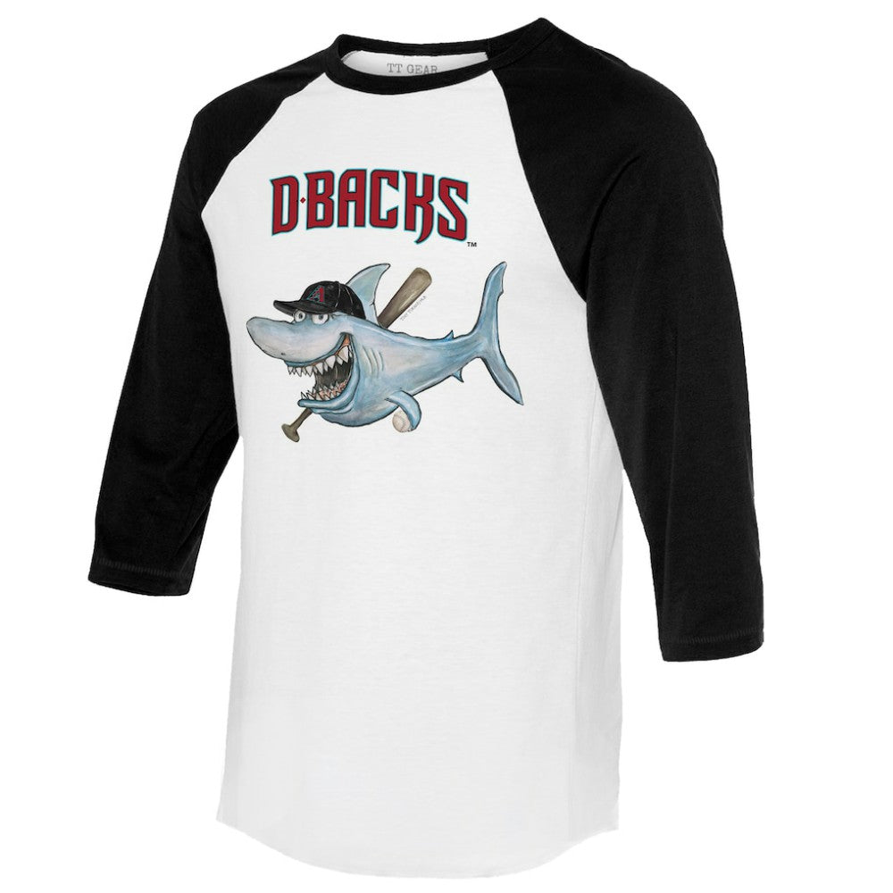 Arizona Diamondbacks Tiny Turnip Women's Shark 3/4-Sleeve Raglan T-Shirt White/Black