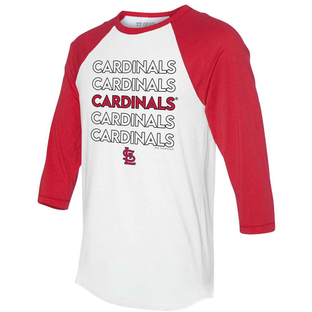 St. Louis Cardinals Tiny Turnip Unisex Stacked 3/4-Sleeve Raglan T-Shirt White/Red