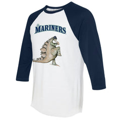 Seattle Mariners Tiny Turnip Unisex Stega 3/4-Sleeve Raglan T-Shirt White/Navy