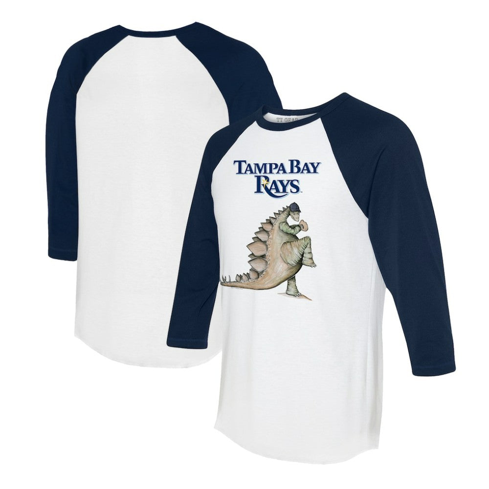 Tampa Bay Rays Tiny Turnip Unisex Stega 3/4-Sleeve Raglan T-Shirt White/Navy