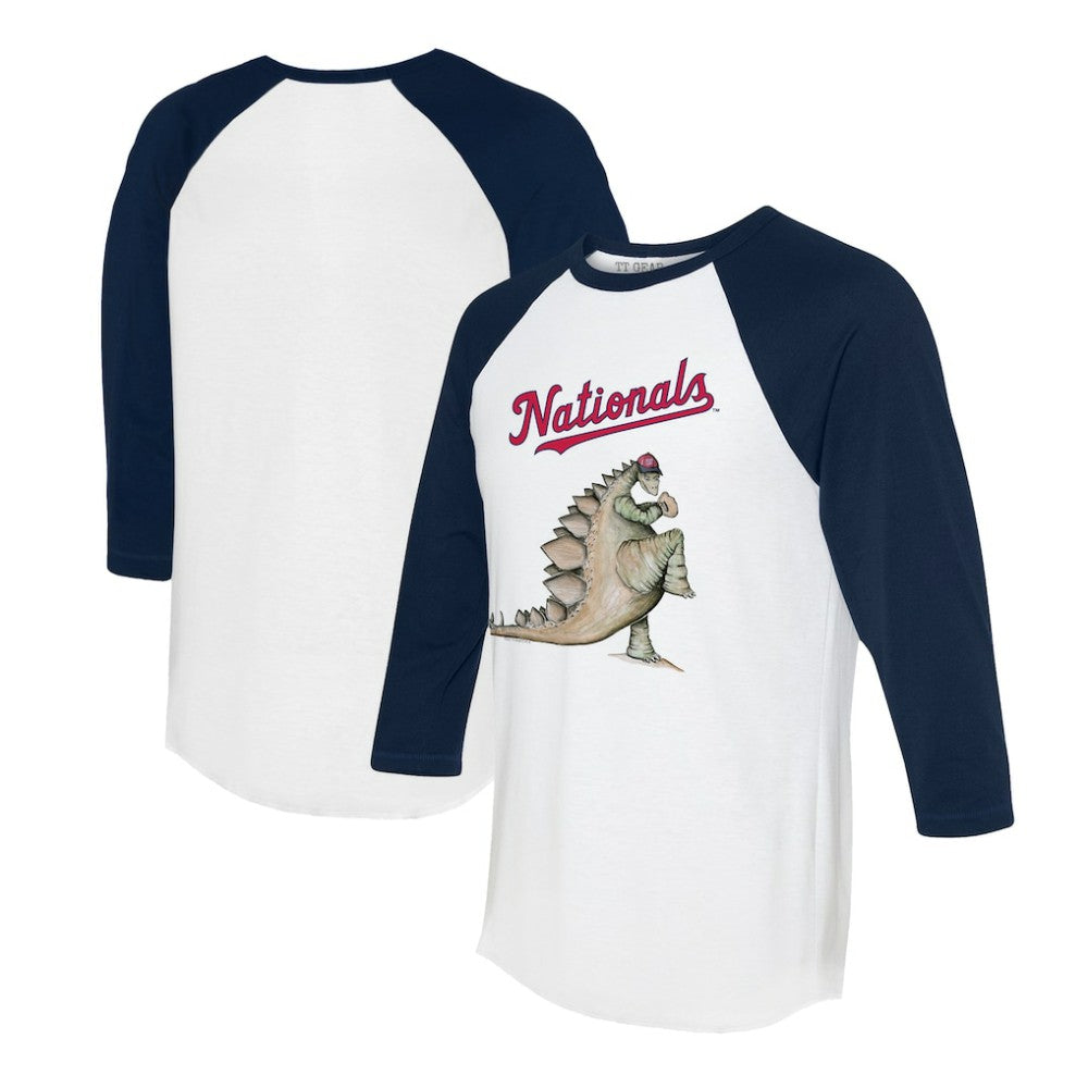 Washington Nationals Tiny Turnip Unisex Stega 3/4-Sleeve Raglan T-Shirt White/Navy