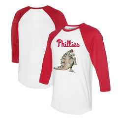 Philadelphia Phillies Tiny Turnip Unisex Stega 3/4-Sleeve Raglan T-Shirt White/Red