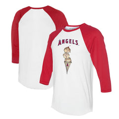 Los Angeles Angels Tiny Turnip Unisex Triple Scoop 3/4-Sleeve Raglan T-Shirt White/Red