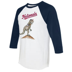 Washington Nationals Tiny Turnip Unisex TT Rex 3/4-Sleeve Raglan T-Shirt White/Navy