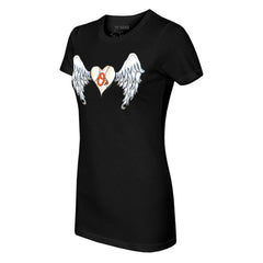 Baltimore Orioles Tiny Turnip Women's Angel Wings T-Shirt Black
