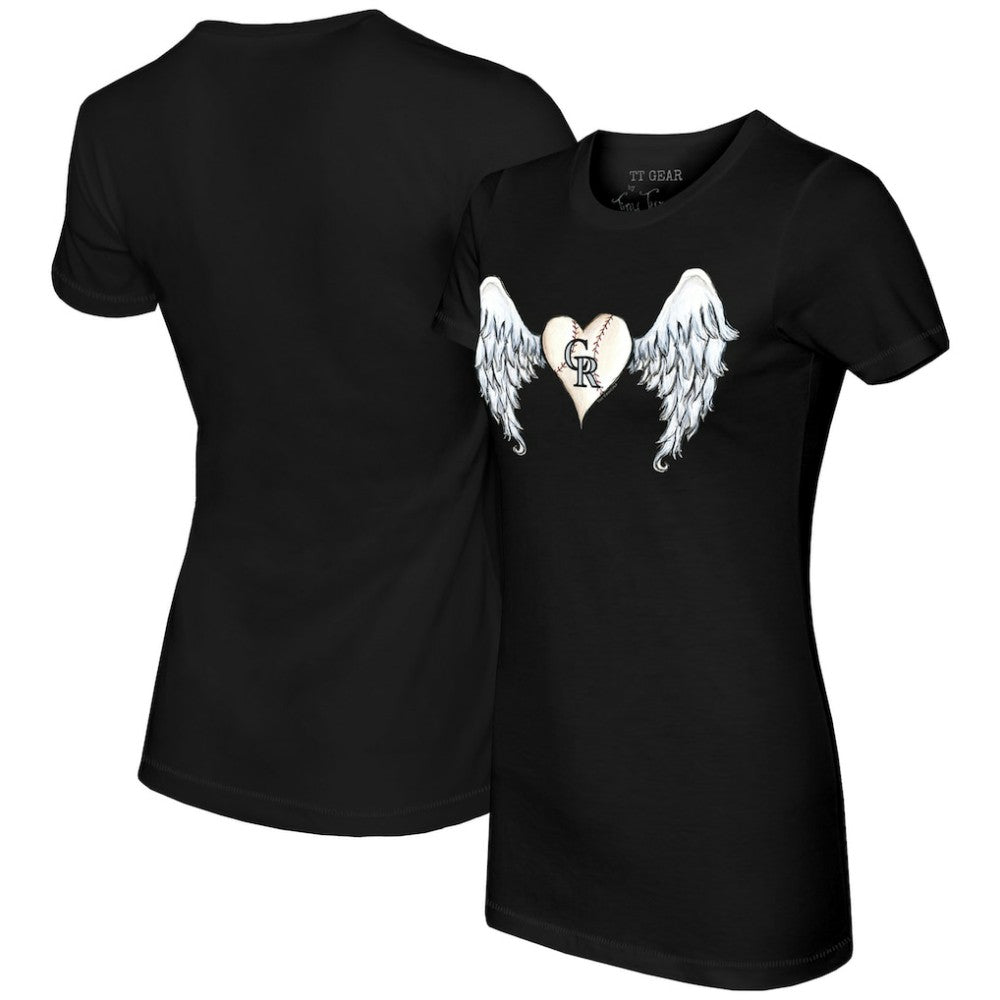 Colorado Rockies Tiny Turnip Women's Angel Wings T-Shirt Black