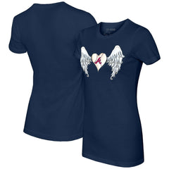 Atlanta Braves Tiny Turnip Women's Angel Wings T-Shirt Navy