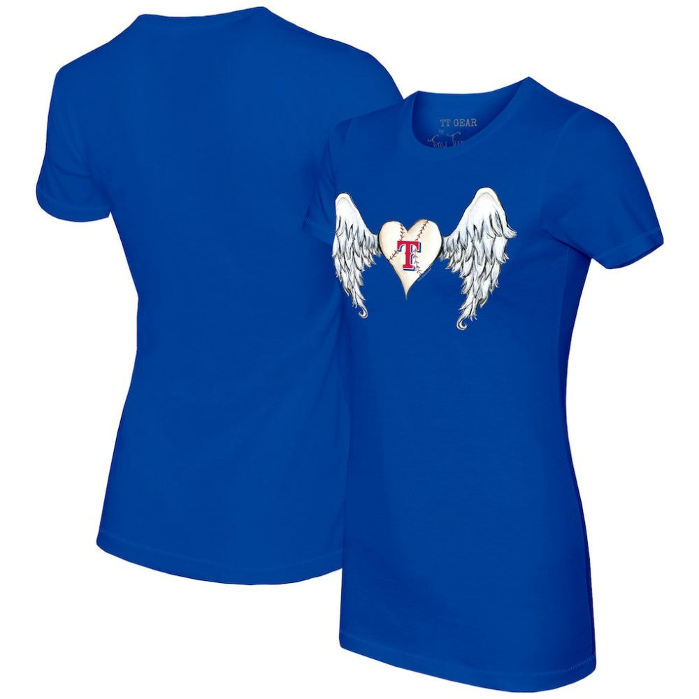 Texas Rangers Tiny Turnip Women's Angel Wings T-Shirt Royal