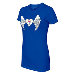Texas Rangers Tiny Turnip Women's Angel Wings T-Shirt Royal
