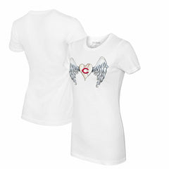 Cincinnati Reds Tiny Turnip Women's Angel Wings T-Shirt White