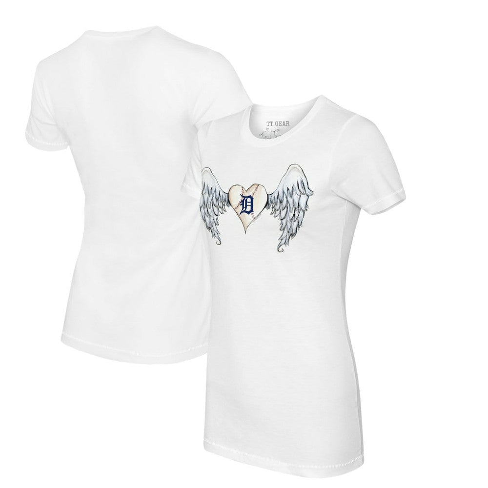 Detroit Tigers Tiny Turnip Women's Angel Wings T-Shirt White