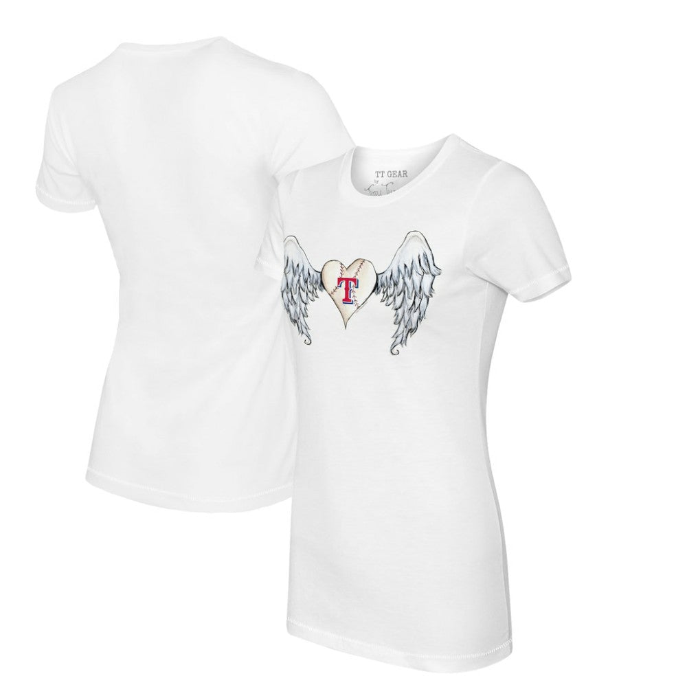 Texas Rangers Tiny Turnip Women's Angel Wings T-Shirt White