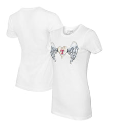 Texas Rangers Tiny Turnip Women's Angel Wings T-Shirt White