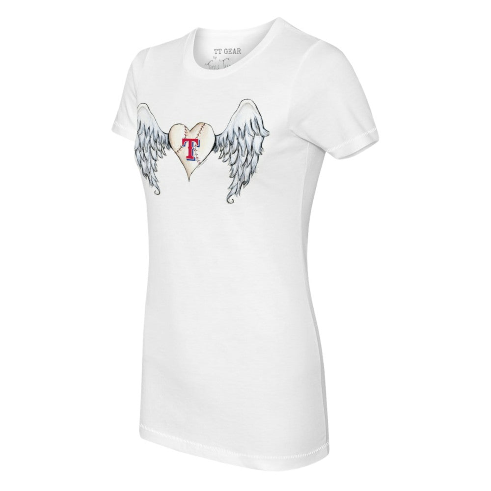 Texas Rangers Tiny Turnip Women's Angel Wings T-Shirt White