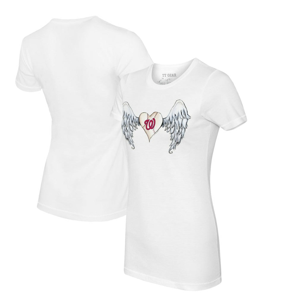 Washington Nationals Tiny Turnip Women's Angel Wings T-Shirt White