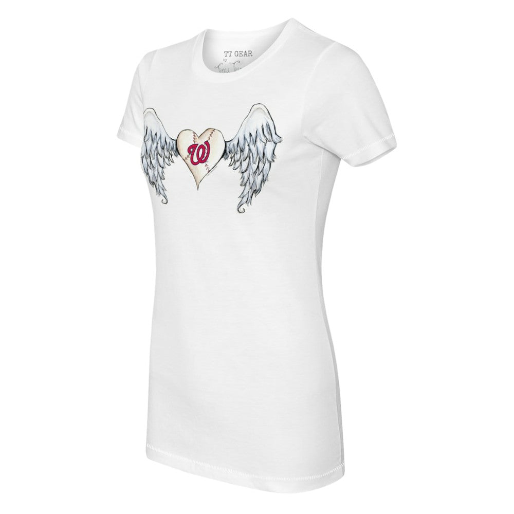 Washington Nationals Tiny Turnip Women's Angel Wings T-Shirt White