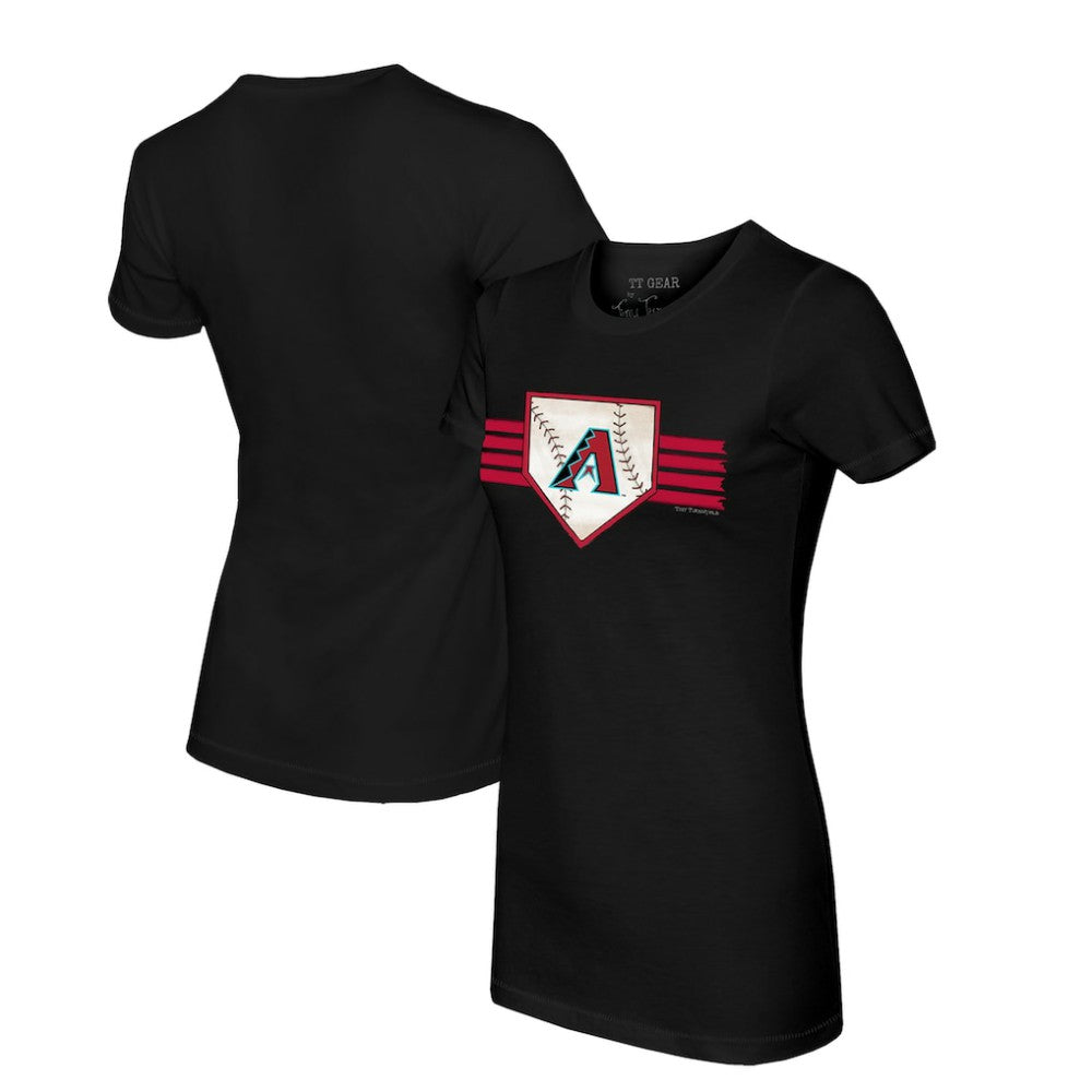 Arizona Diamondbacks Tiny Turnip Women's Base Stripe T-Shirt Black