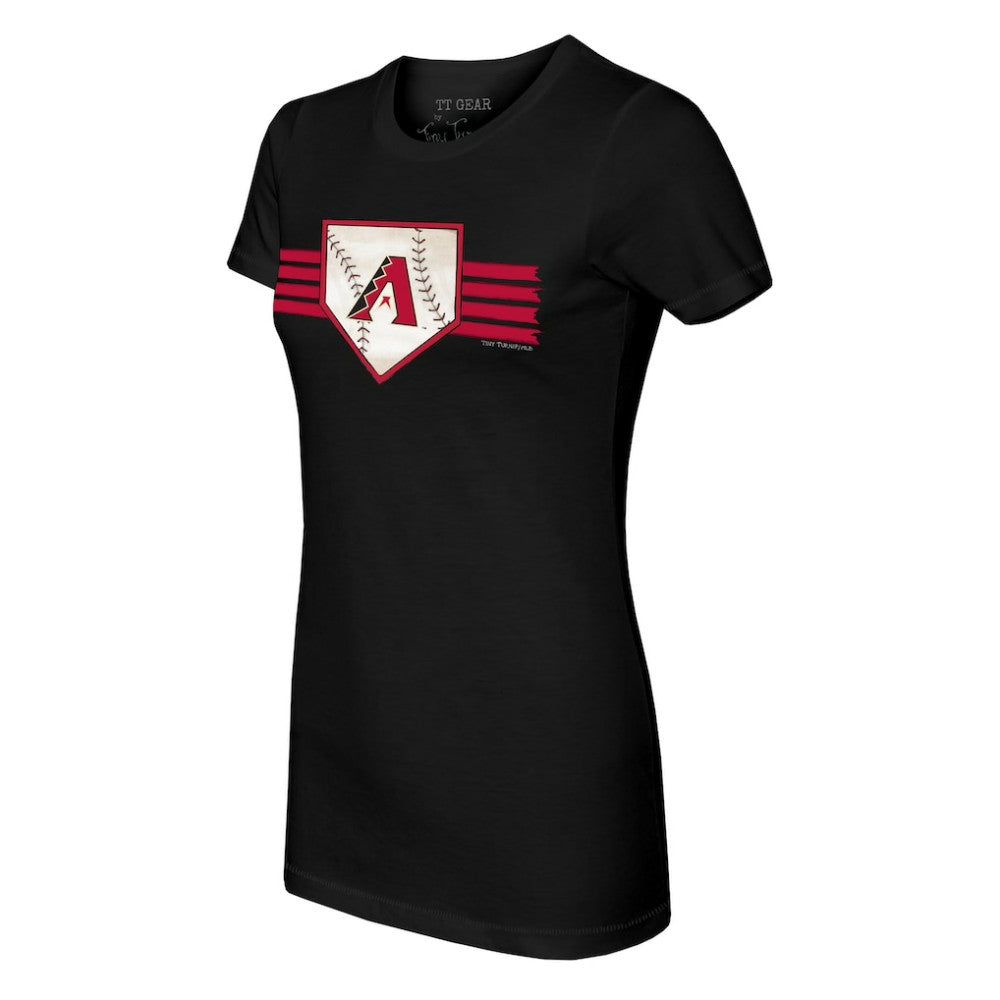 Arizona Diamondbacks Tiny Turnip Women's Base Stripe T-Shirt Black