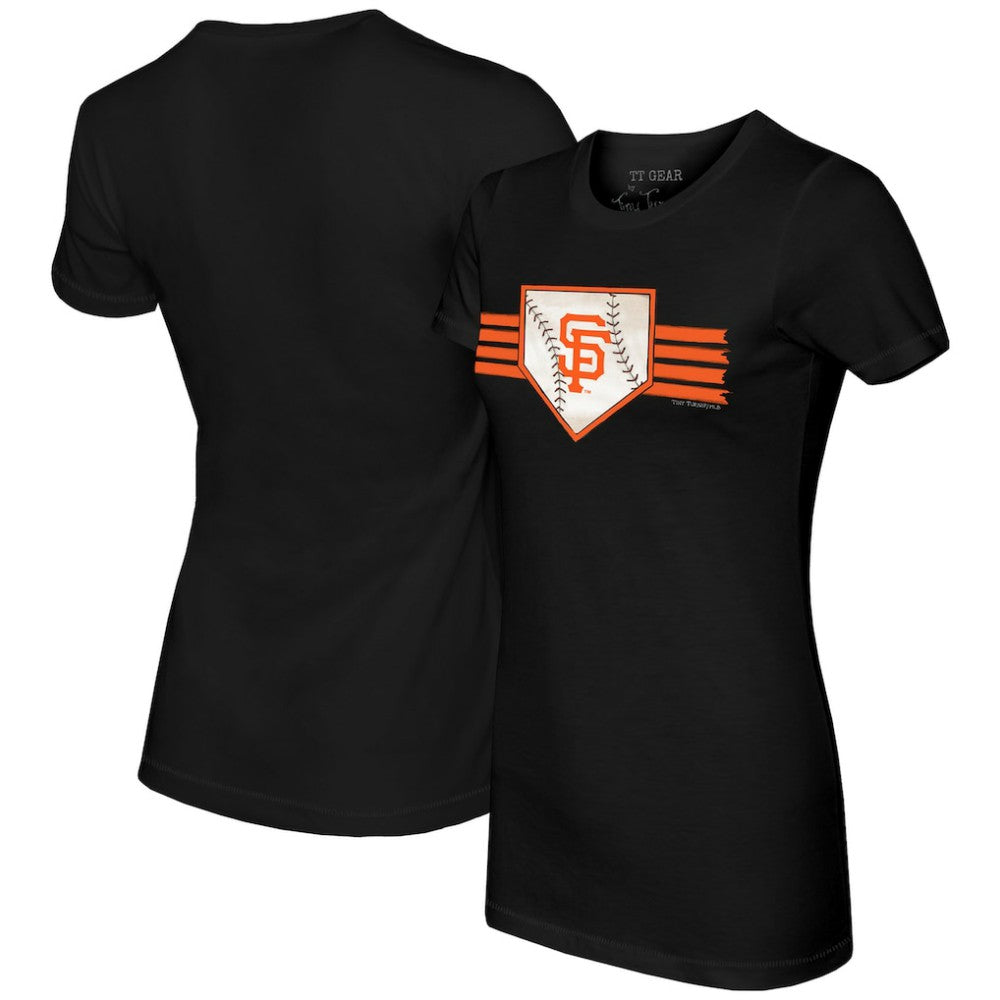 San Francisco Giants Tiny Turnip Women's Base Stripe T-Shirt Black