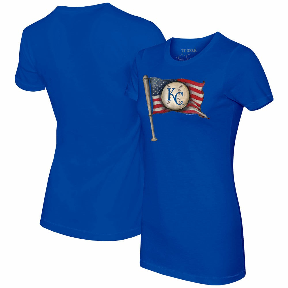 Kansas City Royals Tiny Turnip Women's Baseball Flag T-Shirt Royal