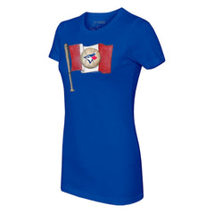 Toronto Blue Jays Tiny Turnip Women's Baseball Flag T-Shirt Royal