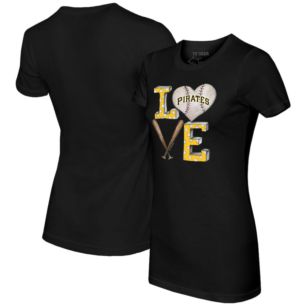 Pittsburgh Pirates Tiny Turnip Women's Baseball Love T-Shirt Black