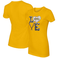 San Diego Padres Tiny Turnip Women's Baseball Love T-Shirt Gold