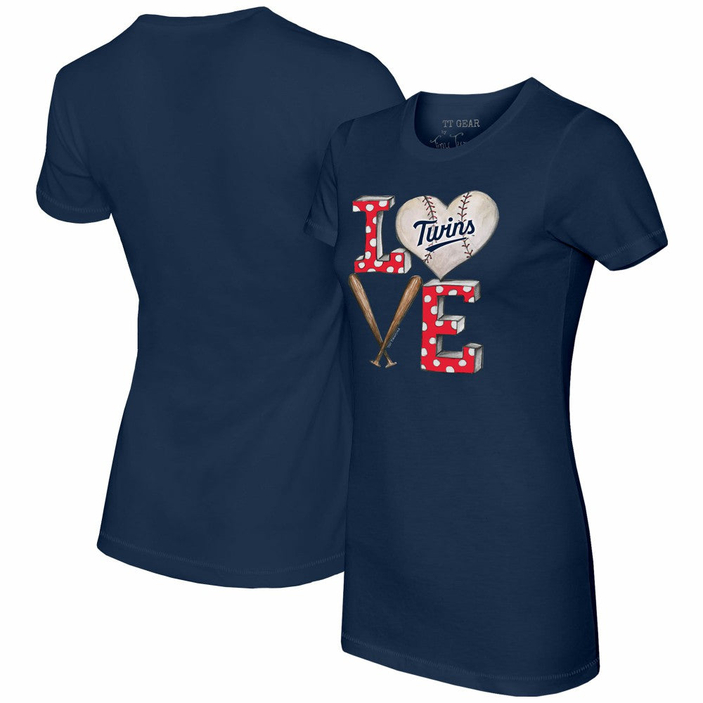 Minnesota Twins Tiny Turnip Women's Baseball Love T-Shirt Navy