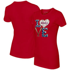 Los Angeles Angels Tiny Turnip Women's Baseball Love T-Shirt Red