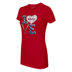Los Angeles Angels Tiny Turnip Women's Baseball Love T-Shirt Red